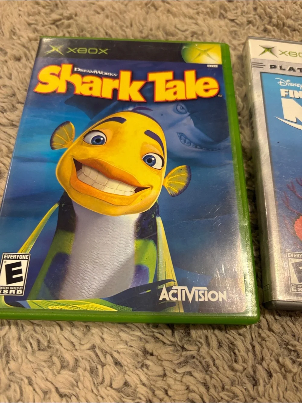 Microsoft Xbox Game Bundle OS Finding Nemo Shark Tale Bible Game Good Lot of 3